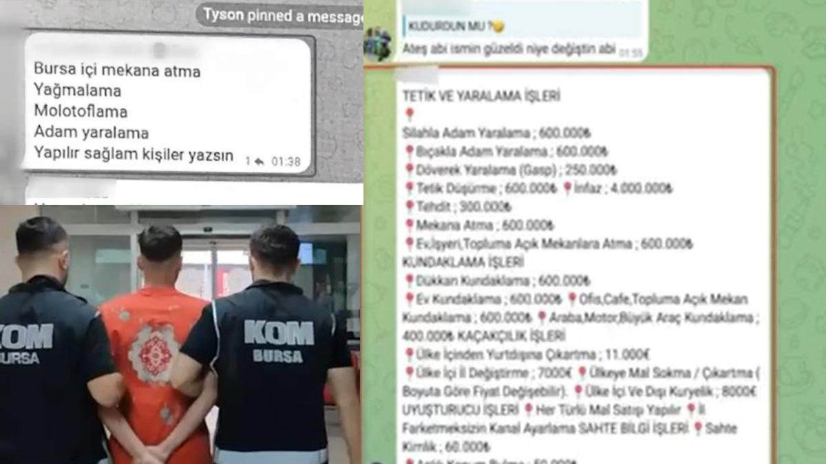 Bursa'da Suç Örgütü Operasyonu: Mesajlaşma Grubunda 'İnfaz Fiyatı' Listesi Ele Geçirildi