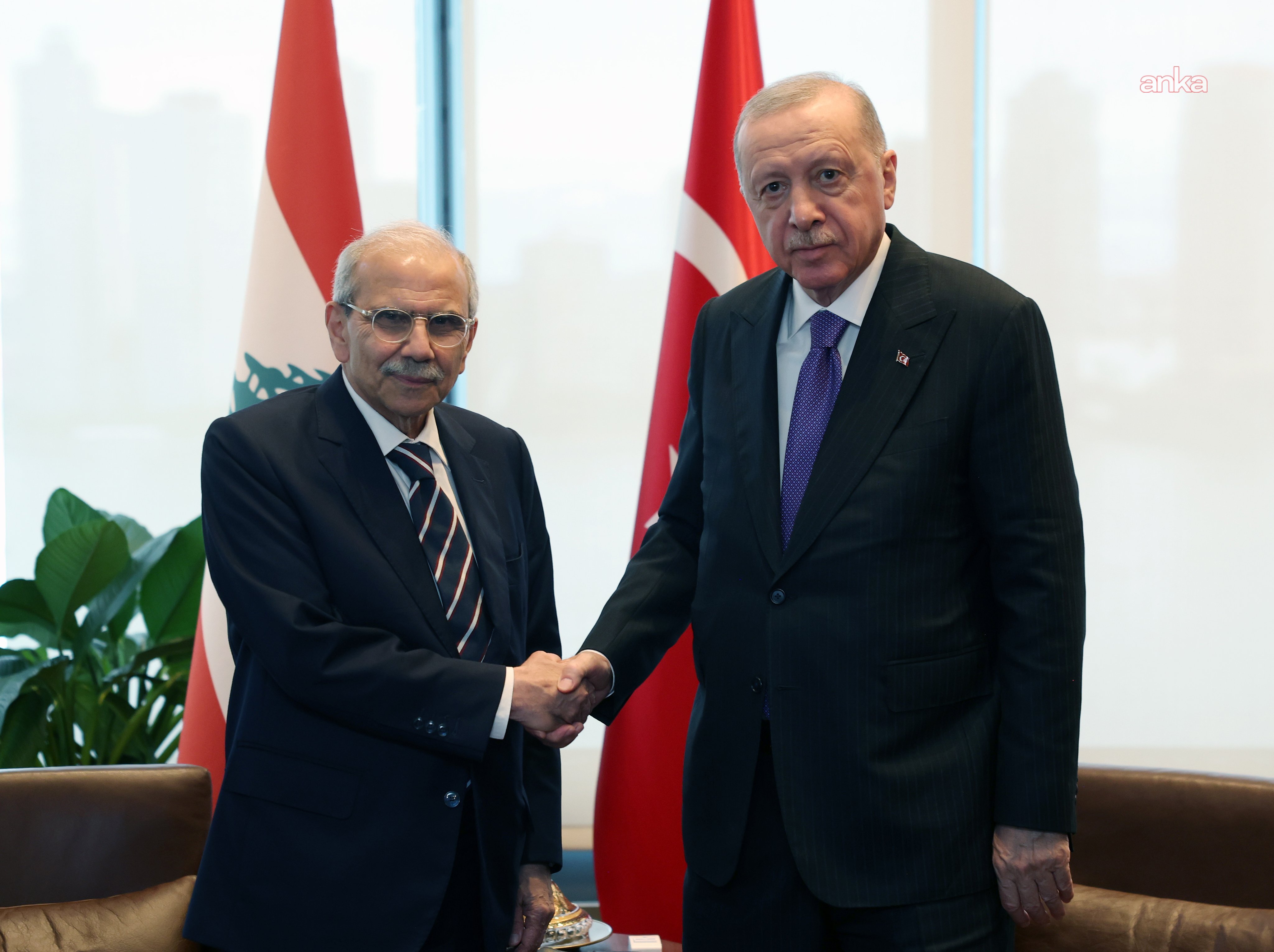 Erdoğan, New York'ta Lübnan Başbakanı Nevvaf Selam ile bir araya geldi