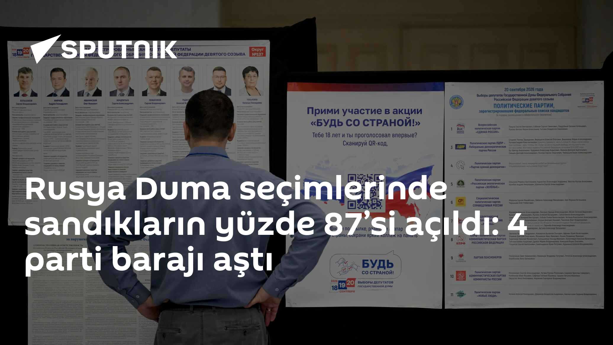 Rusya Duma Seçimlerinde Birleşik Rusya Yüzde 57,87 ile Birinci: 4 Parti Barajı Aştı, Adil Rusya Dışarıda Kaldı