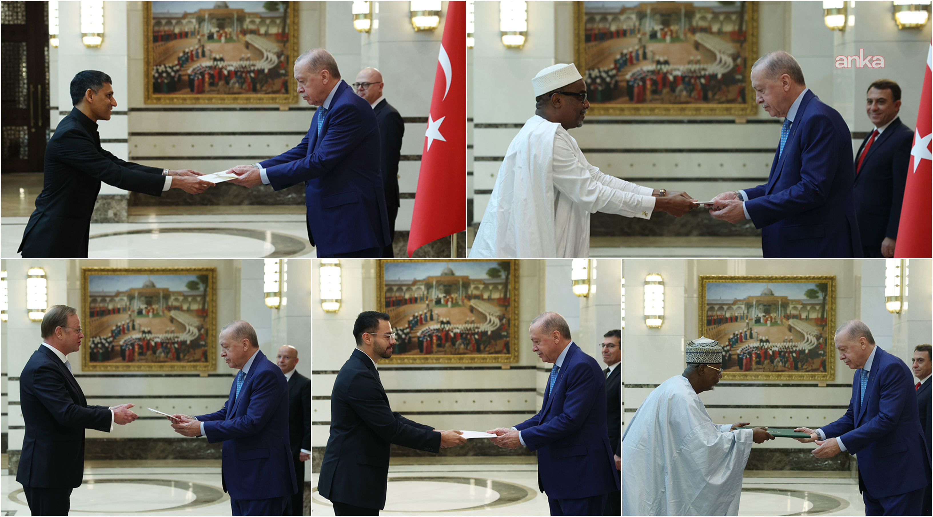 Erdoğan, beş ülkenin büyükelçisinden güven mektuplarını aldı