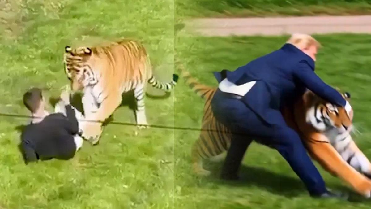 Yorkshire Yaban Hayatı Parkı'ndaki kaplan faciasının ardından Trump yapay zeka videosu paylaştı