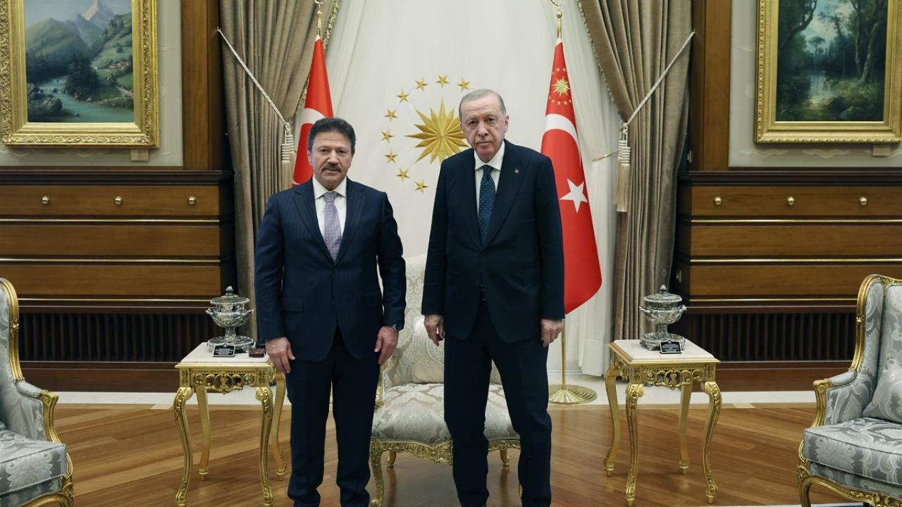 Erdoğan, TESK Genel Başkanı Yiğiner'i Cumhurbaşkanlığı Külliyesi'nde kabul etti
