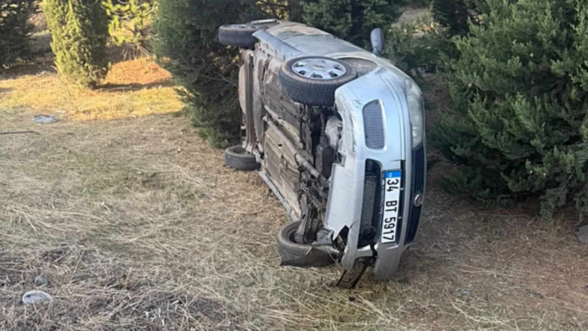 Aydın-İzmir Otoyolunda Devrilen Araçtaki 2 Kişi Yaralandı